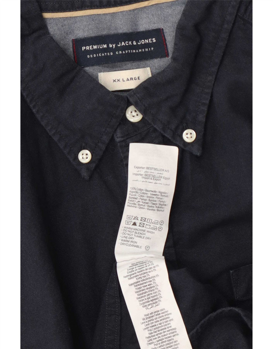 Camicia da uomo Jack & Jones 2XL cotone blu navy