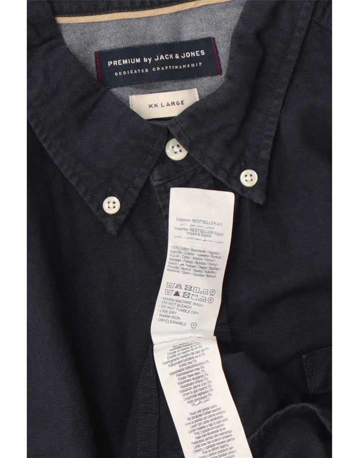 Camicia da uomo Jack & Jones 2XL cotone blu navy