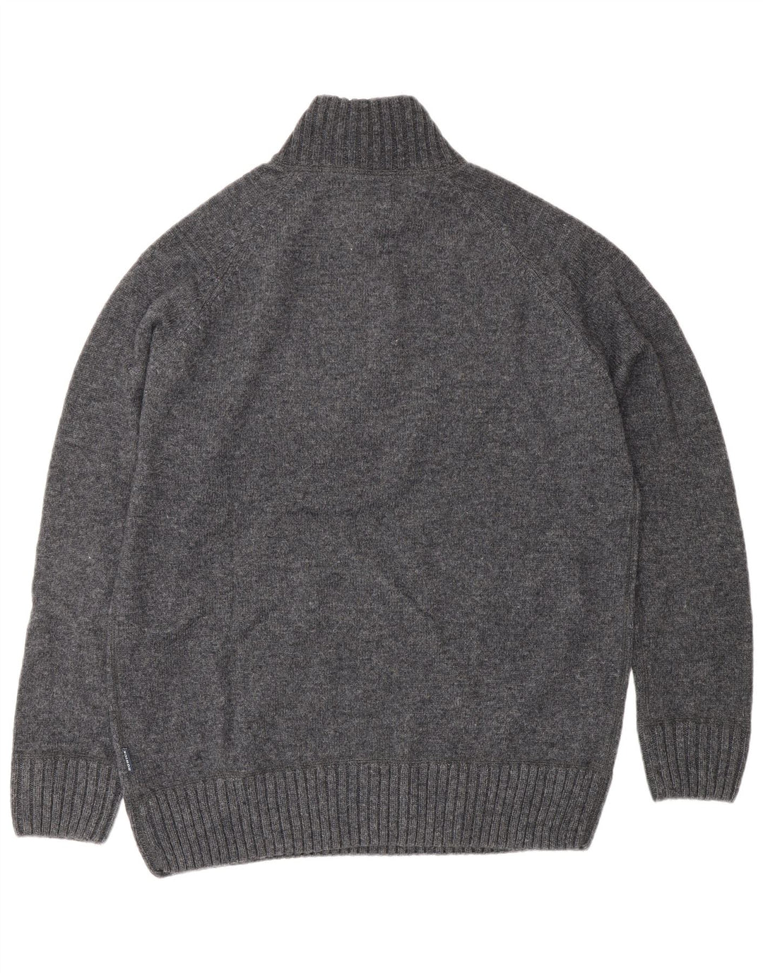 Maglione Howick da uomo con zip e collo grande in lana grigia
