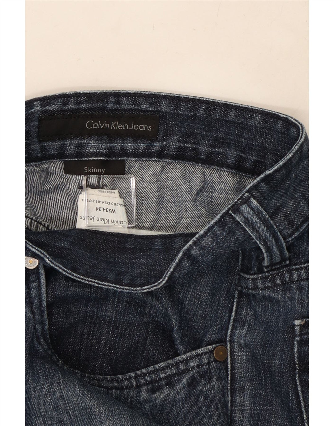 CALVIN KLEIN Jeans skinny corti da donna W33 L26 Blu