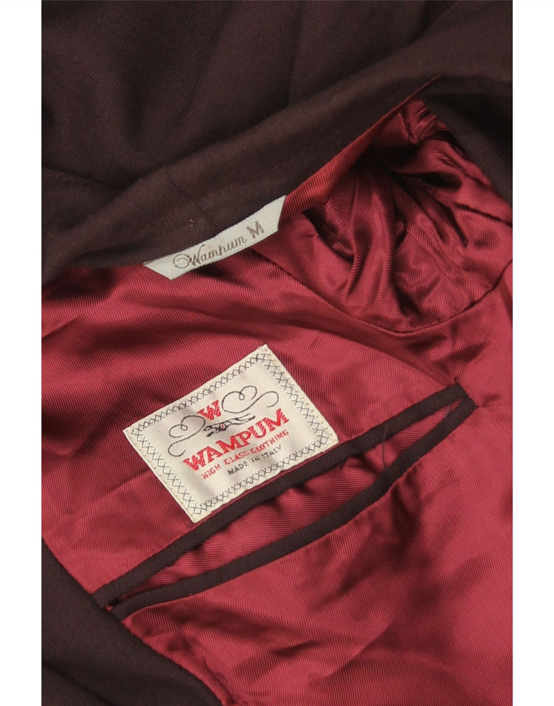 Giacca blazer da uomo a 2 bottoni Wampum UK 38 Viscosa bordeaux media
