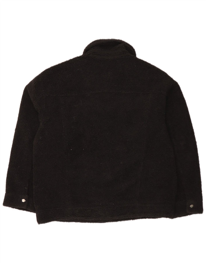 Topshop Bomber oversize in pile da donna UK 14 poliestere nero medio