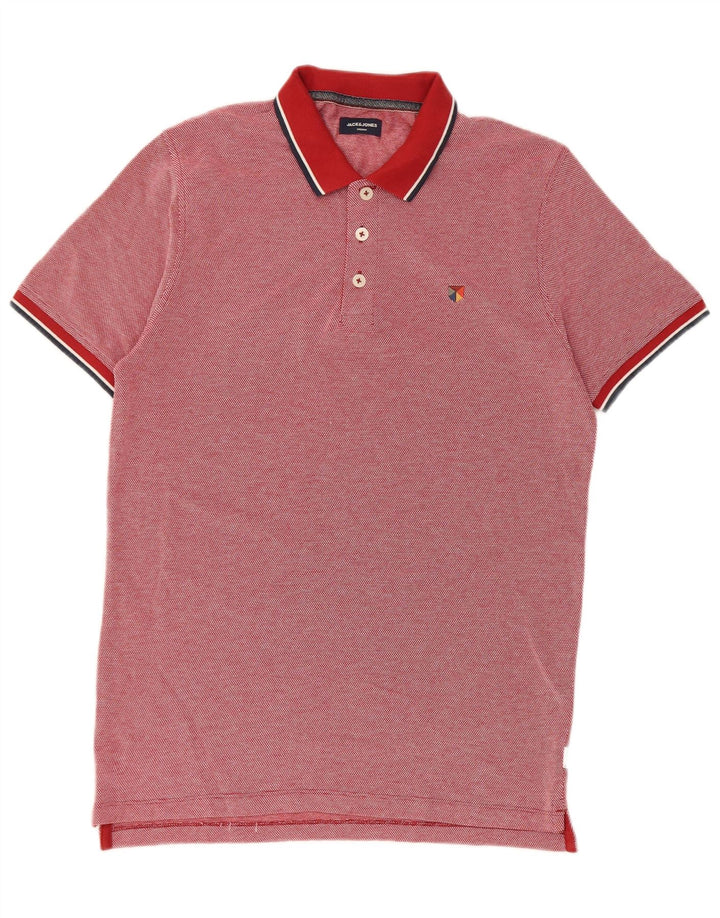 Polo da uomo Jack & Jones in cotone rosso medio