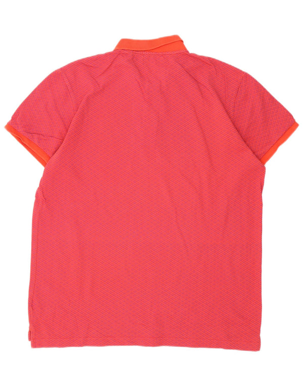 Polo da uomo Scotch & Soda XL in cotone geometrico arancione