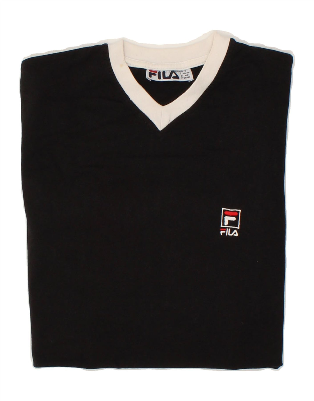 FILA Mens T-Shirt Top Small Black Cotton Vintage Fila and Second-Hand Fila from Messina Hembry 