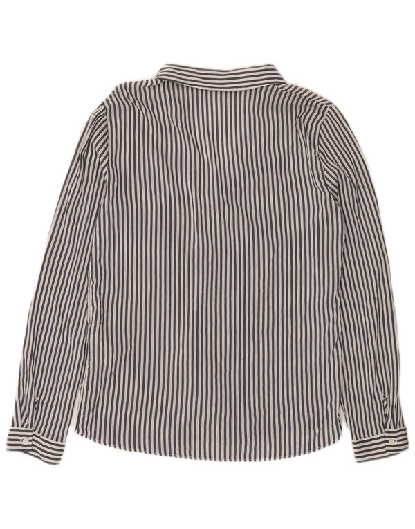 Camicia Zara da donna vestibilità ampia UK 6 XS viscosa a righe blu