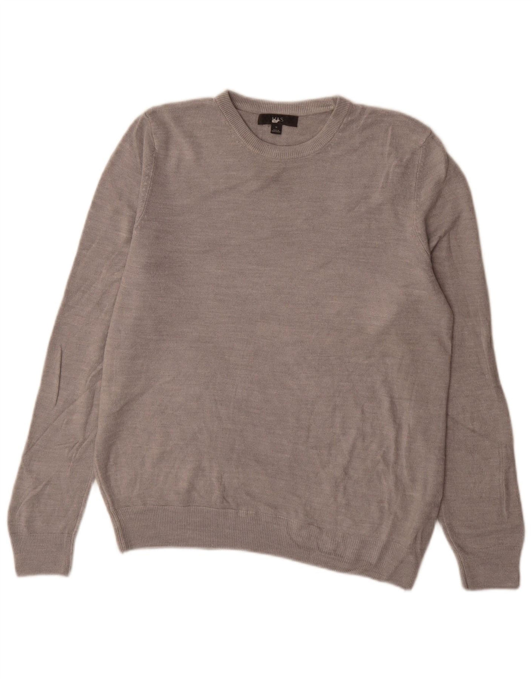 Maglione maglione girocollo da uomo Marks & Spencer grigio medio in acrilico