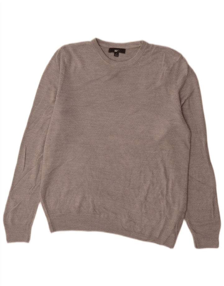 Maglione maglione girocollo da uomo Marks & Spencer grigio medio in acrilico
