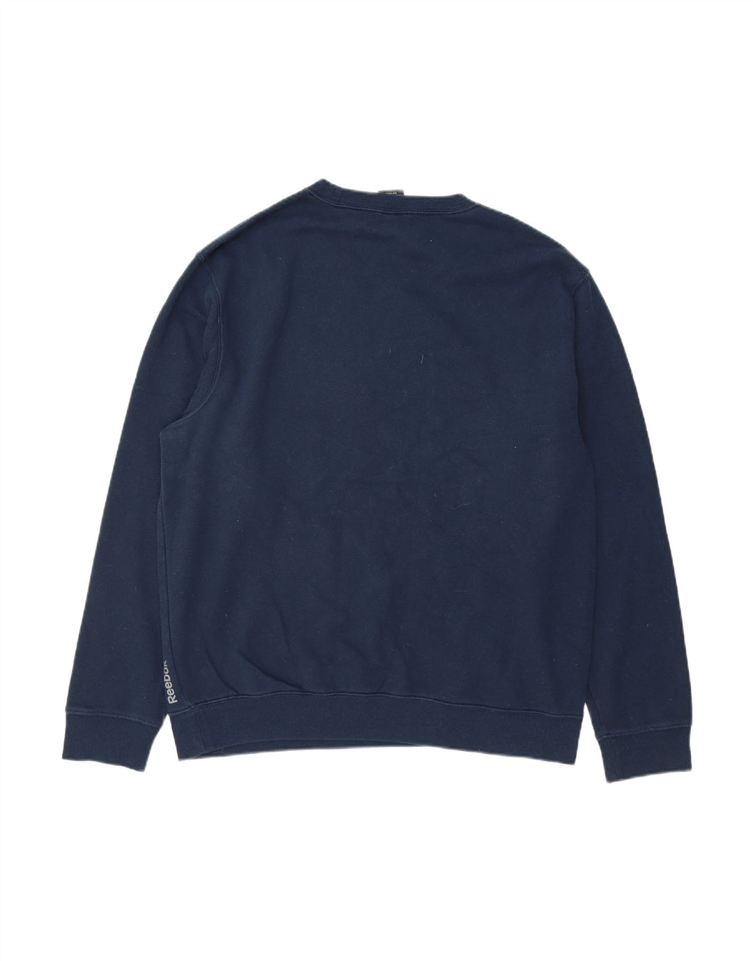 REEBOK Mens Sweatshirt Jumper Large Navy Blue Cotton