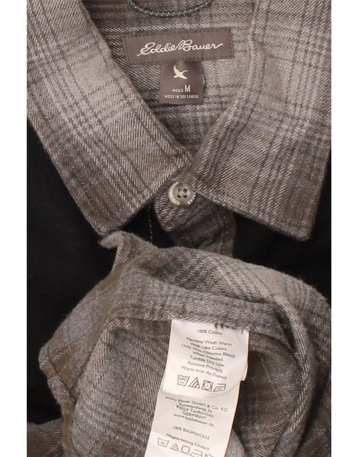 EDDIE BAUER Mens Flannel Shirt Medium Grey Check Cotton Vintage Eddie Bauer and Second-Hand Eddie Bauer from Messina Hembry 