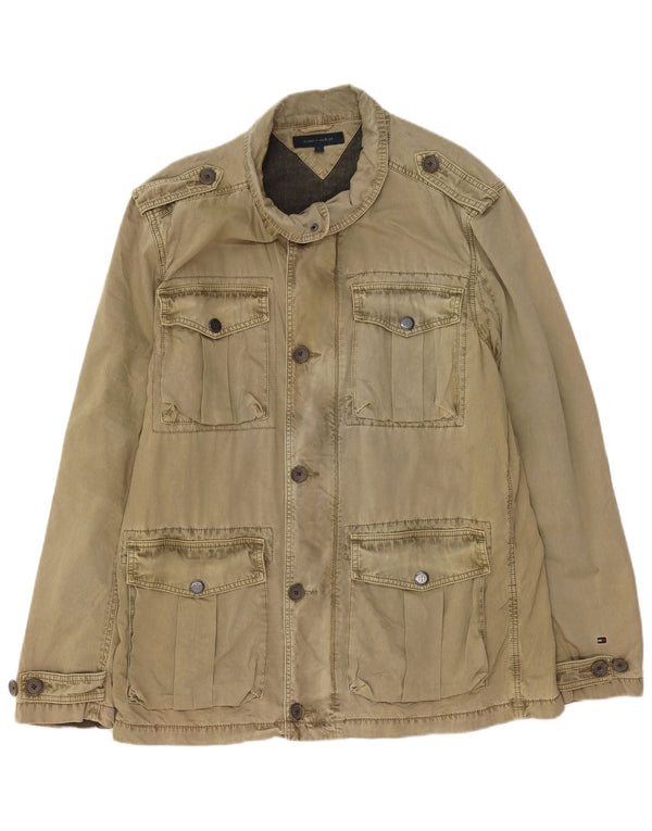 Giacca militare da uomo Tommy Hilfiger UK 42 XL cotone kaki