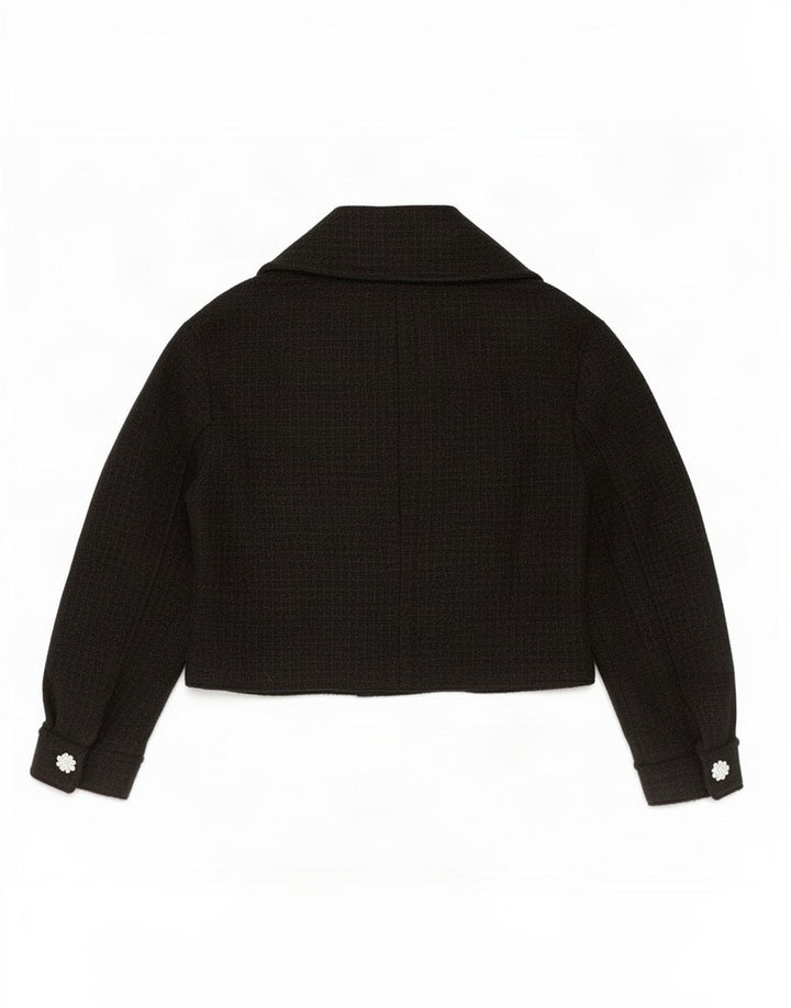 Giacca blazer corta a 3 bottoni da donna Zara UK 6 XS acrilico nero