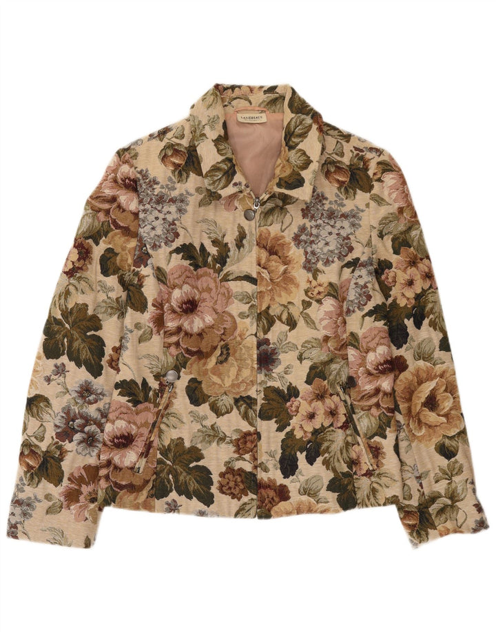 Giacca blazer da donna con zip intera Landhaus EU 40 Poliestere floreale beige medio