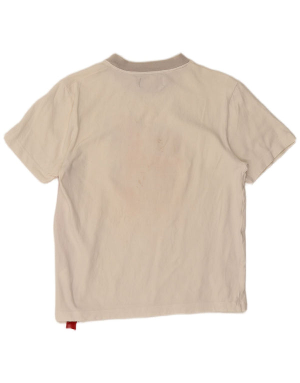 T-shirt grafica da donna Wrangler Top UK 12 Cotone color block bianco medio
