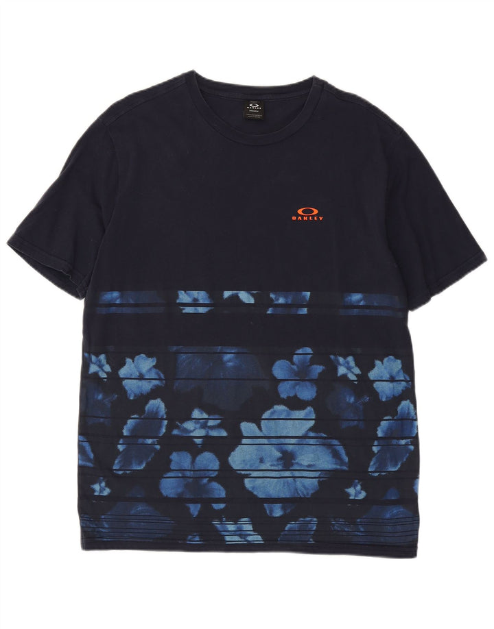 T-shirt Oakley da uomo con vestibilità regolare, media, blu navy floreale