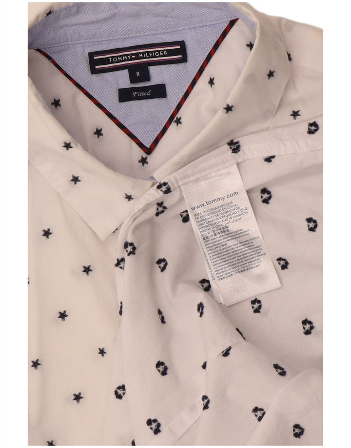 Camicia da donna Tommy Hilfiger US 8 cotone maculato bianco medio