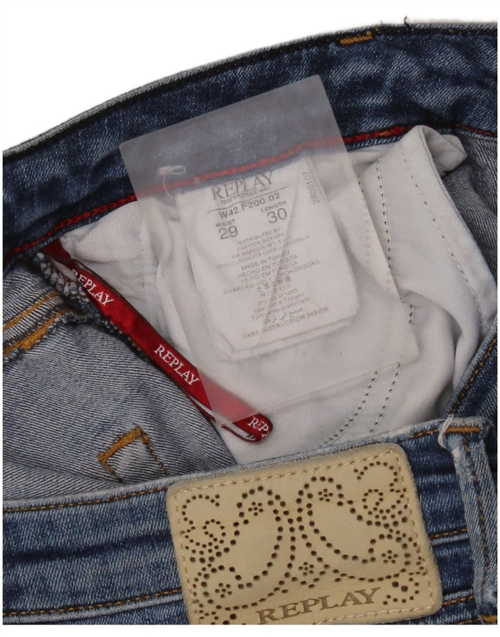 Jeans slim da donna Replay W29 L30 cotone blu