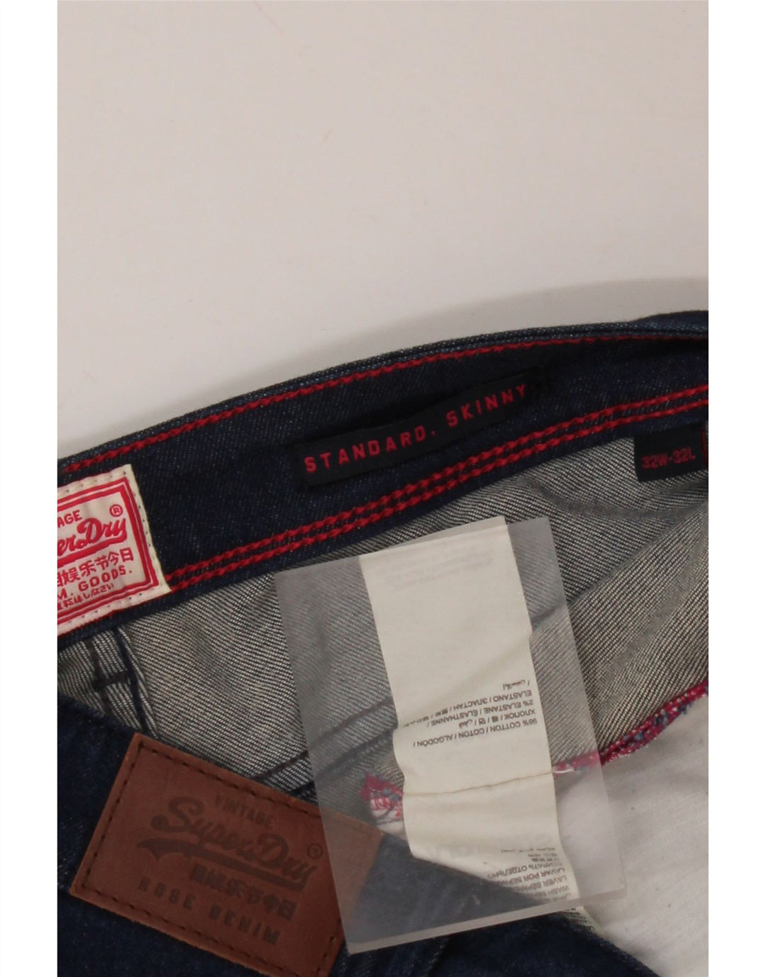 Jeans skinny da donna vestibilità standard SUPERDRY W32 L28 cotone blu