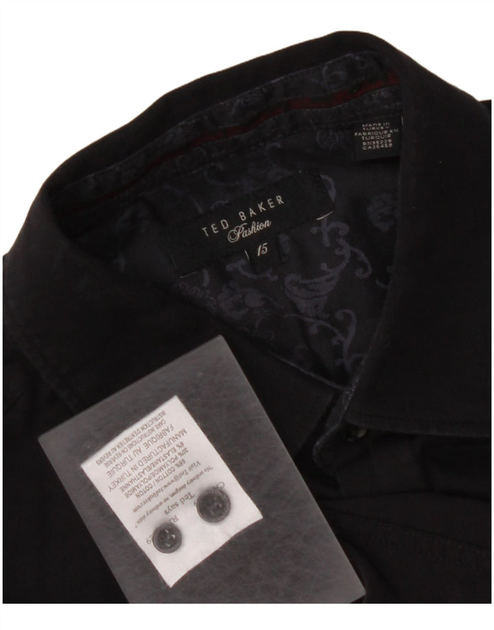 Camicia da uomo TED BAKER taglia 15 cotone nero medio
