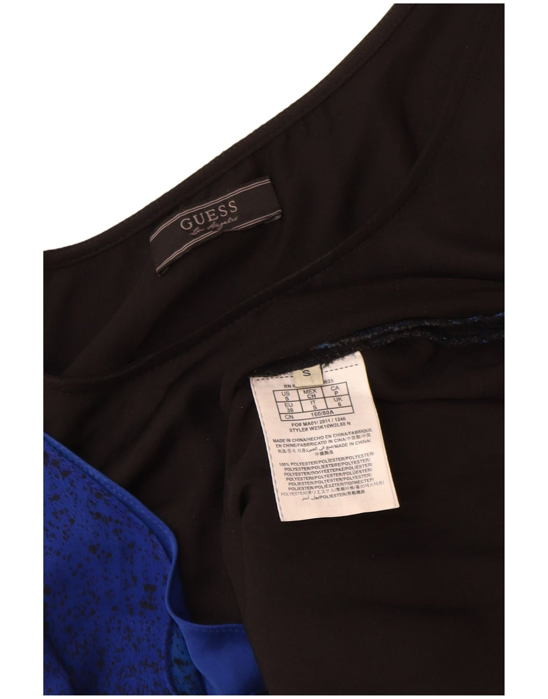 Abito a trapezio senza maniche da donna Guess UK 6 XS poliestere nero
