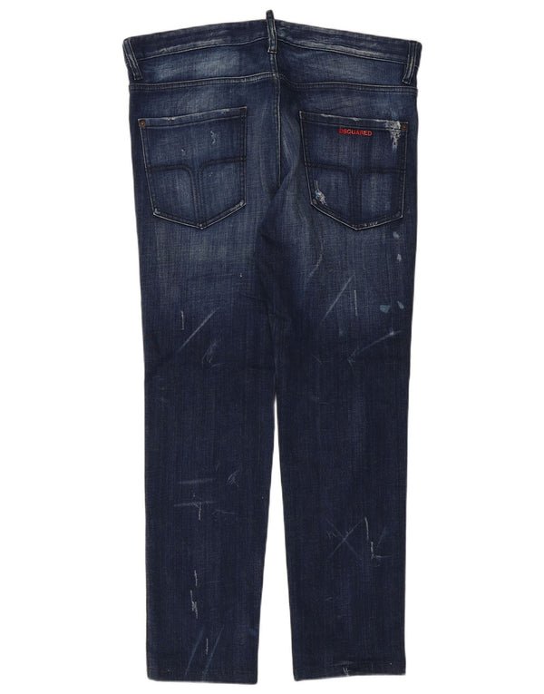 Jeans slim effetto consumato da donna Dsquared2 IT 52 2XL W36 L29 cotone blu