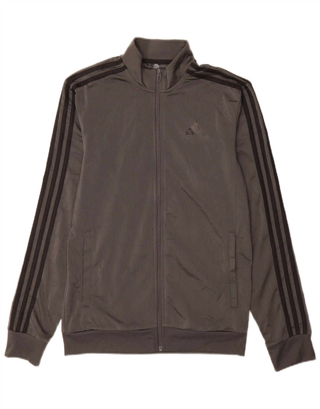 Giacca da ginnastica da uomo Adidas piccola in poliestere grigio