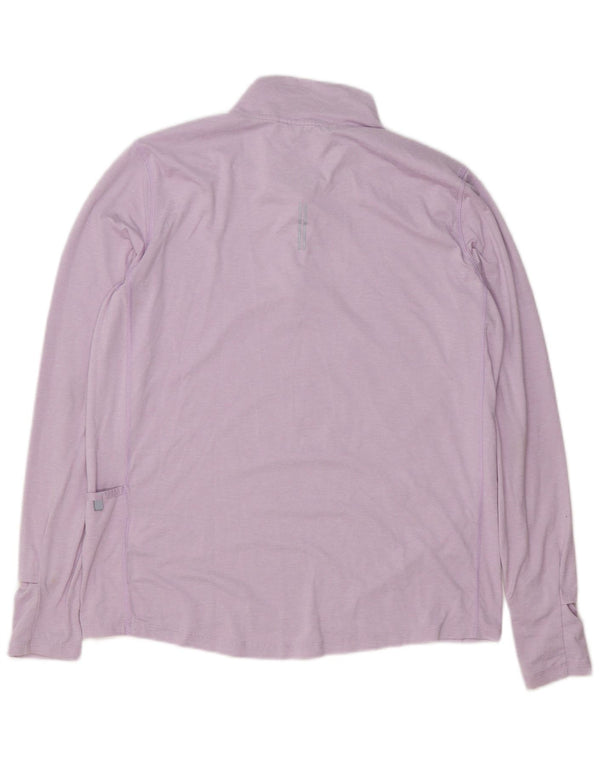 Top della tuta pullover con zip e collo Nike Dri Fit da donna UK 14 viola medio