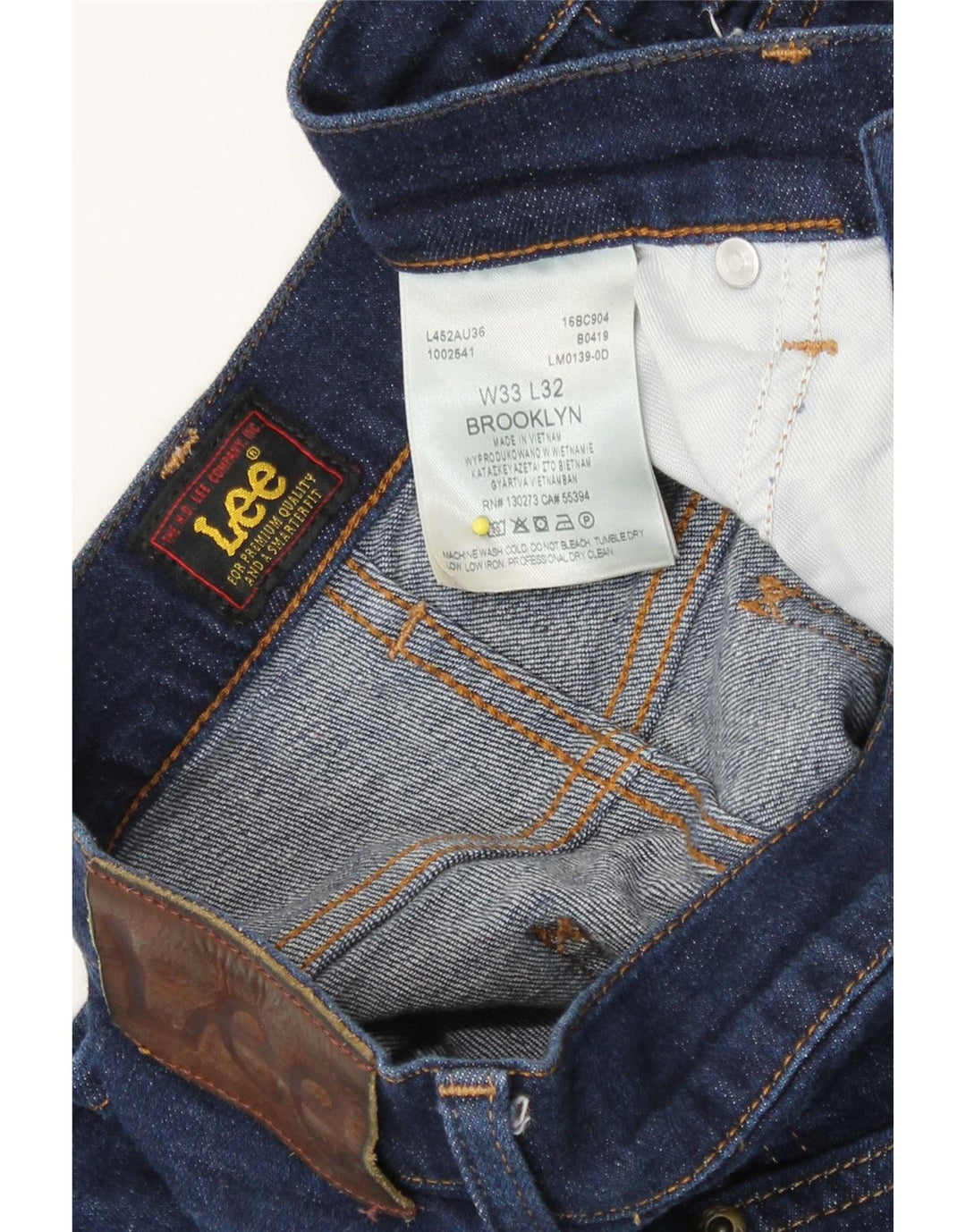 Jeans dritti Brooklyn da donna Lee W33 L29 cotone blu navy