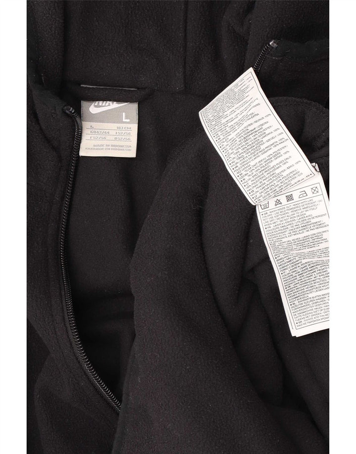 Giacca in pile con cappuccio Nike da uomo UK 42/44 Large Nero Colourblock Poliestere