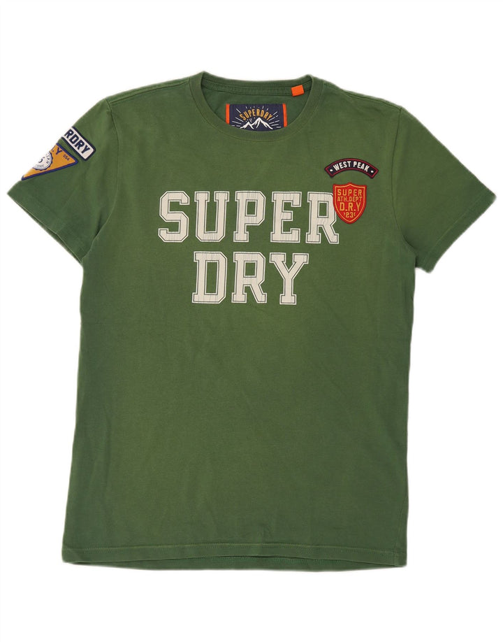 T-shirt grafica da uomo SUPERDRY Top piccola in cotone verde