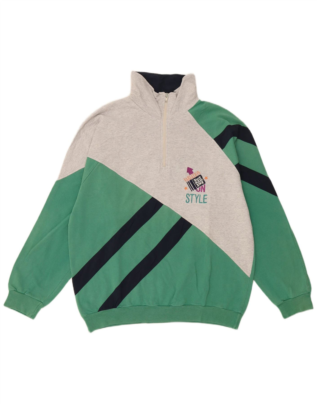 Felpa Campagnolo da uomo con zip e collo, colore verde medio
