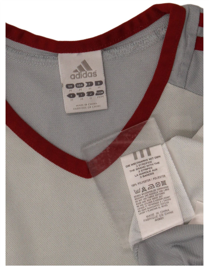 ADIDAS Mens Climalite T-Shirt Top Medium Blue Geometric Polyester