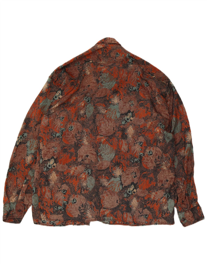 Camicia da uomo Alia con vestibilità regolare, motivo astratto, taglia grande, marrone