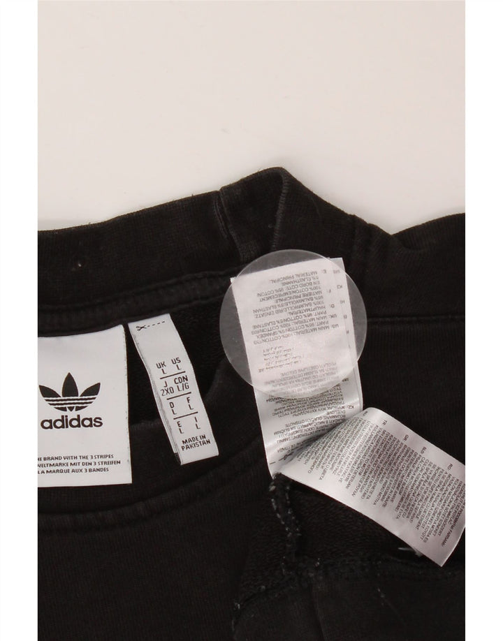 Felpa ADIDAS da uomo maglione grande in cotone nero