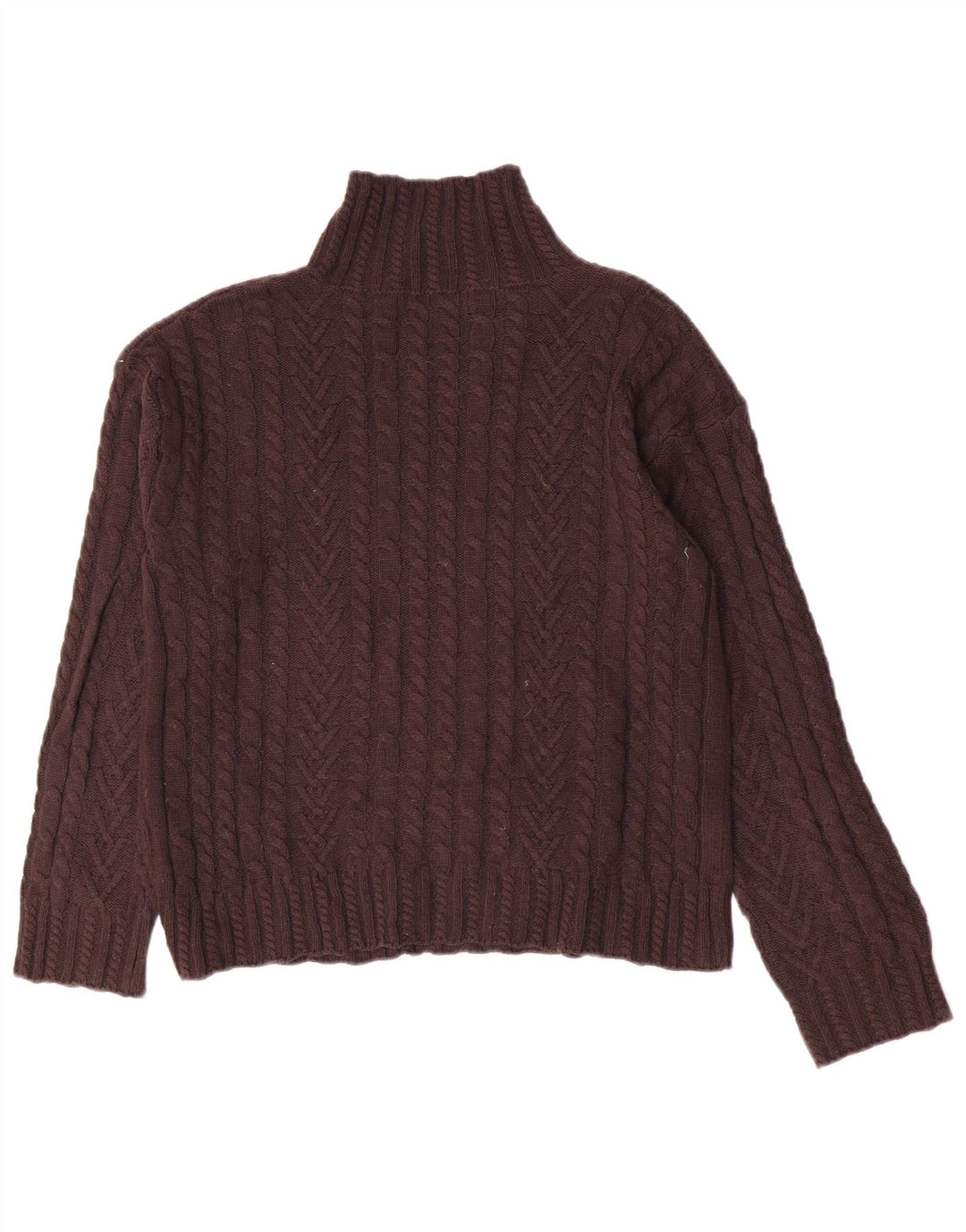 Maglione maglione oversize con collo dolcevita da donna Marks & Spencer UK 6 XS Marrone