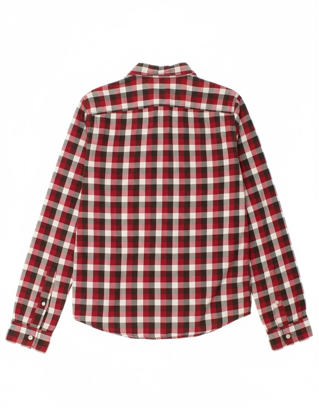 HOLLISTER Mens Flannel Shirt Medium Red Check Cotton
