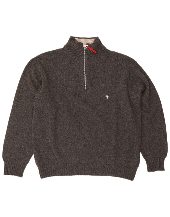 Maglione da uomo con zip e collo Murphy & Nye grande grigio