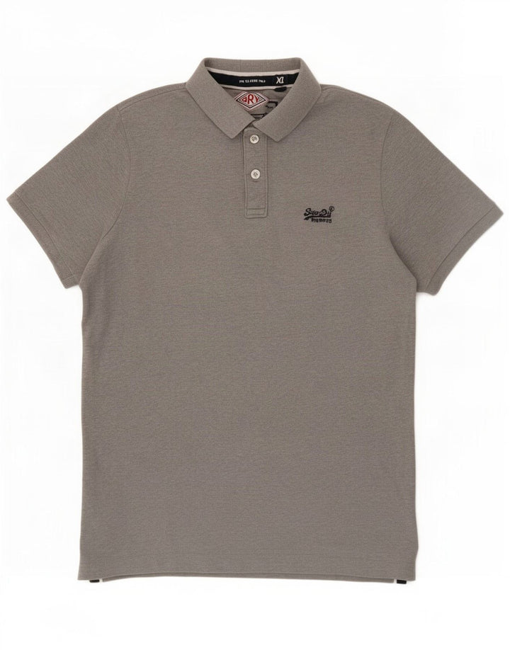 Polo da uomo Superdry XL in cotone grigio