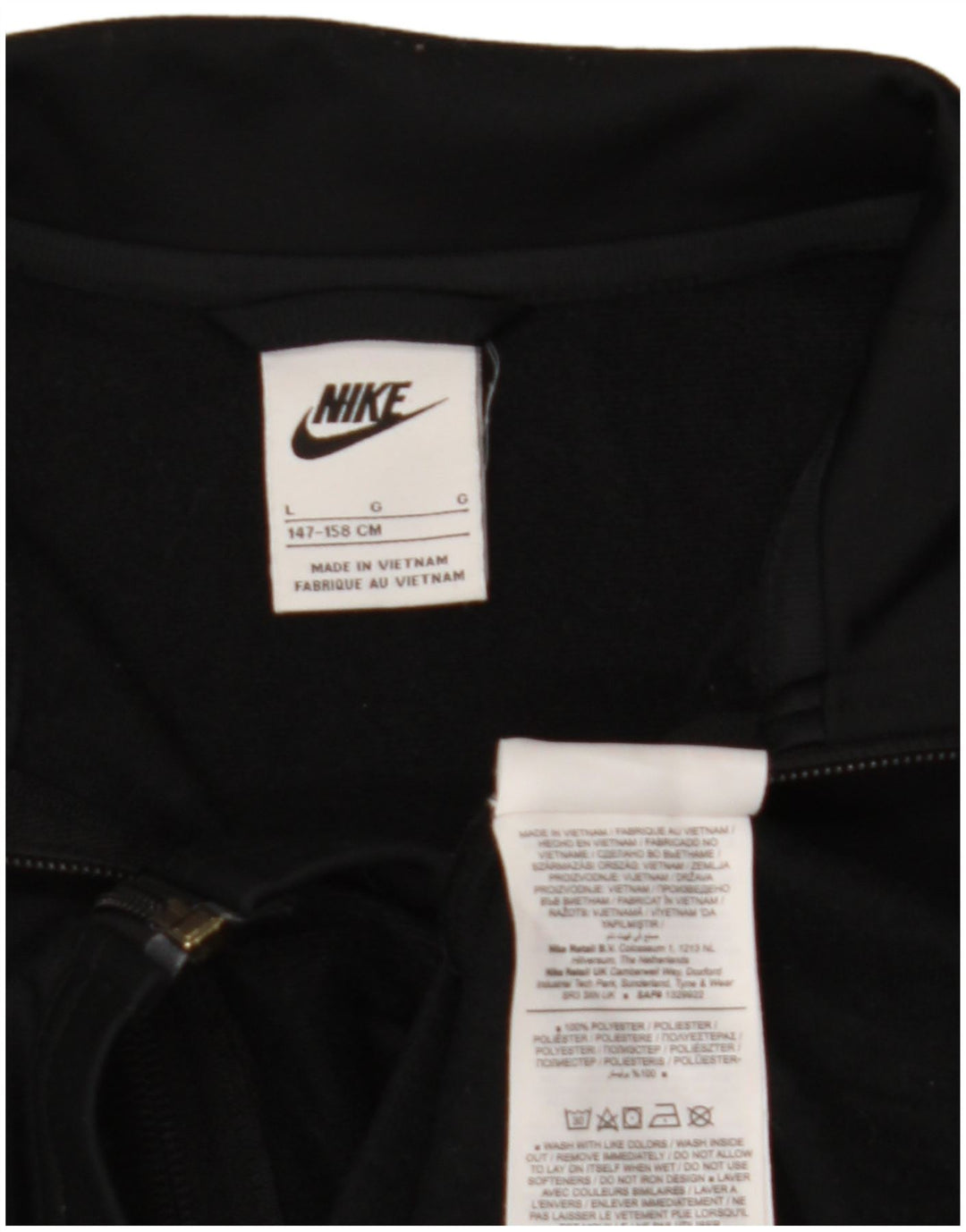 Giacca tuta da ragazza NIKE 12-13 anni Large nera in poliestere