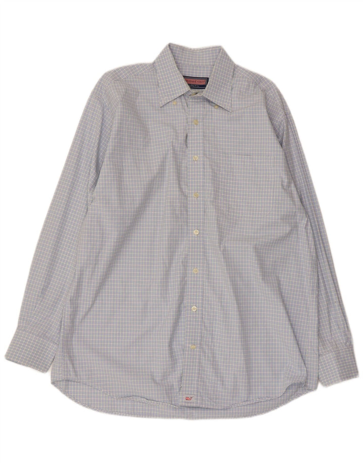 VINEYARD VINES Camicia da uomo in cotone a quadri grandi blu