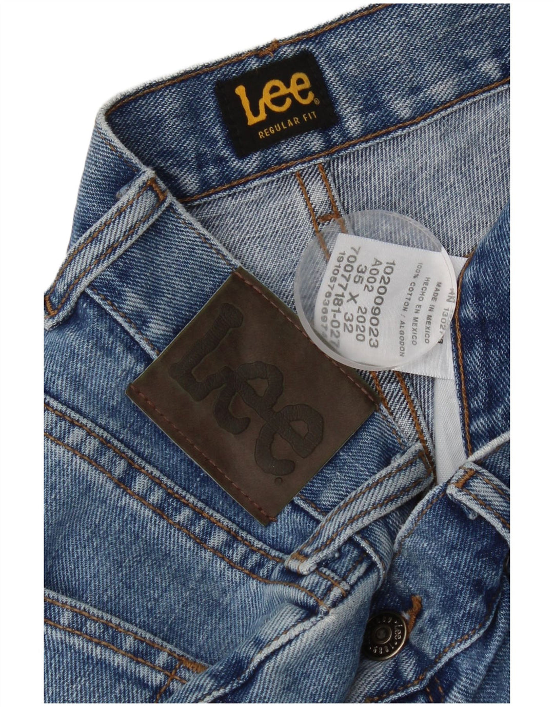 Jeans dritti da uomo vestibilità regolare LEE W35 L32 in cotone blu