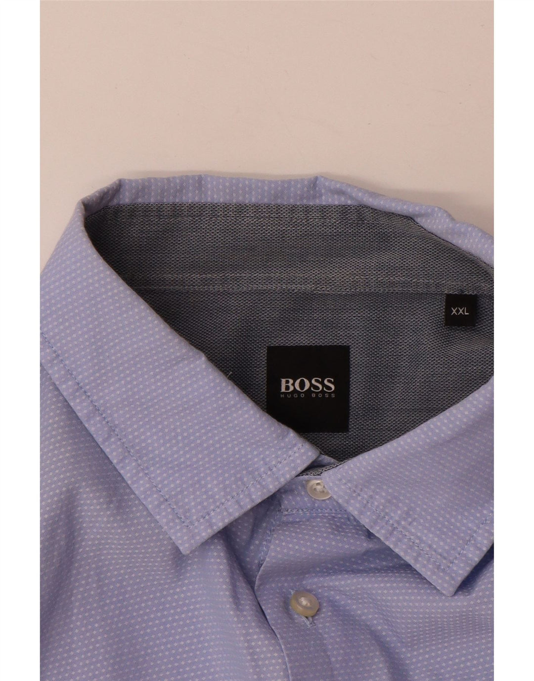 Camicia da uomo Hugo Boss 2XL cotone maculato blu