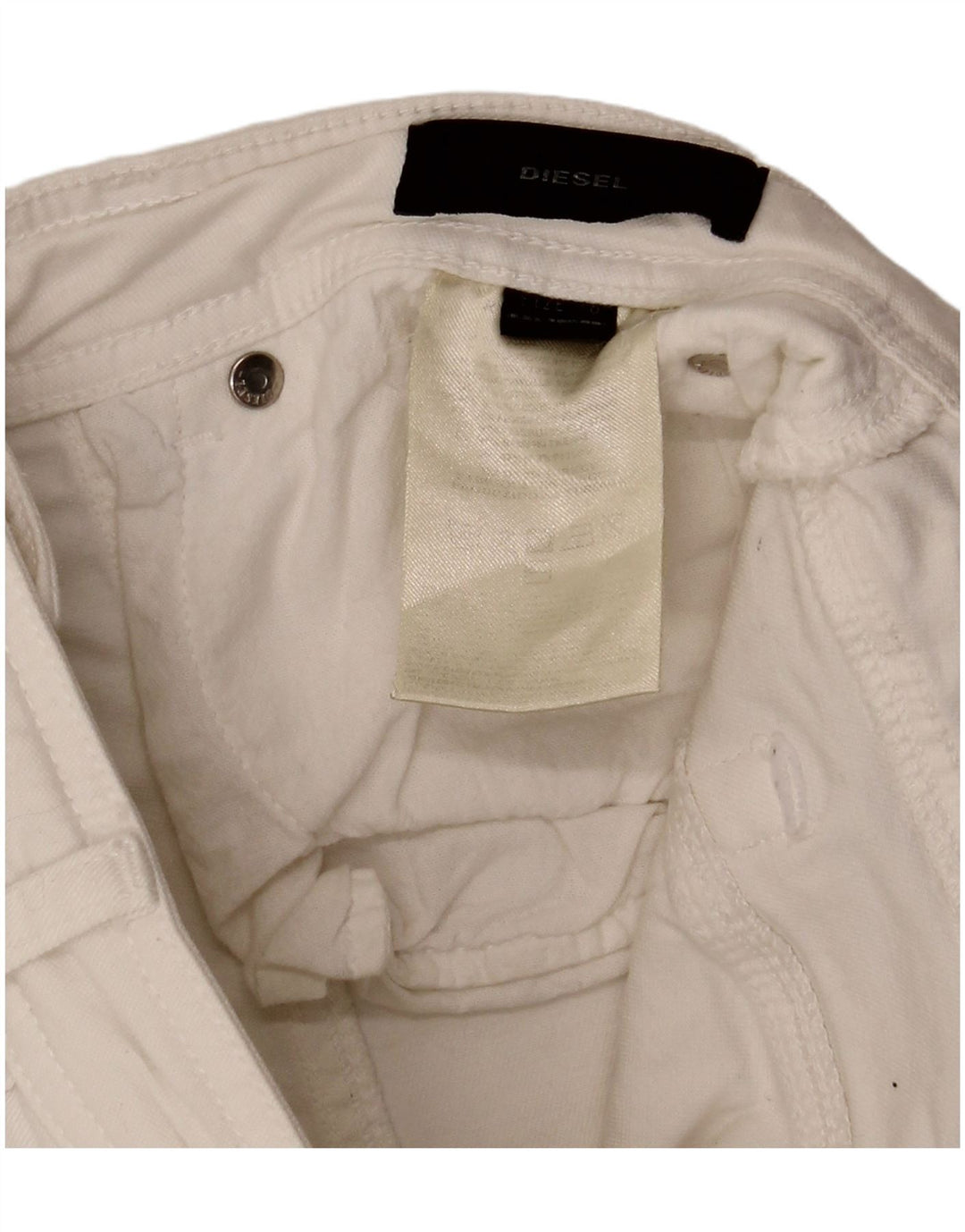 Pantaloncini di jeans da donna Diesel W28 bianco medio