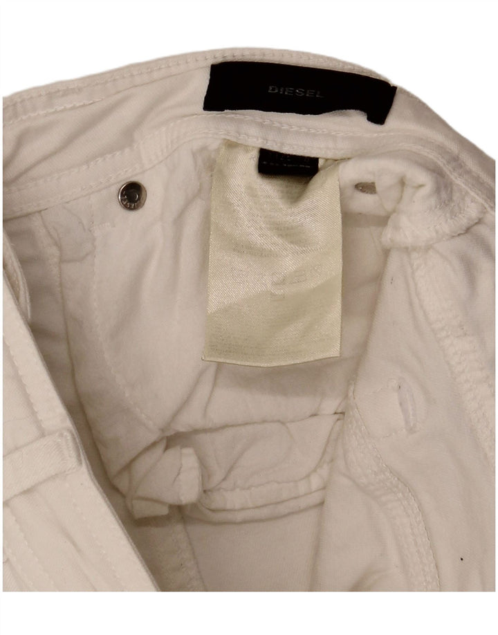 Pantaloncini di jeans da donna Diesel W28 bianco medio
