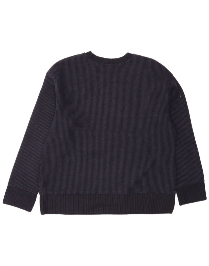 Maglione Zara da uomo girocollo piccolo in viscosa blu navy
