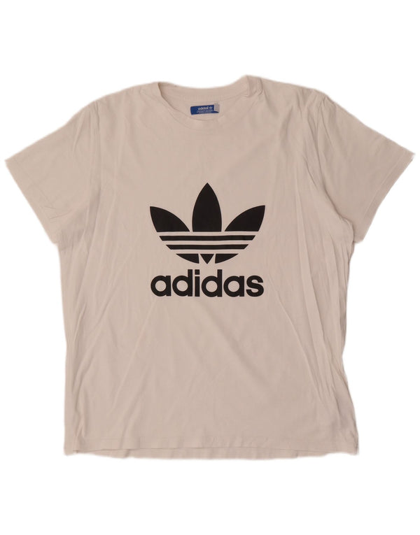 T-shirt grafica da uomo Adidas Top XL in cotone bianco