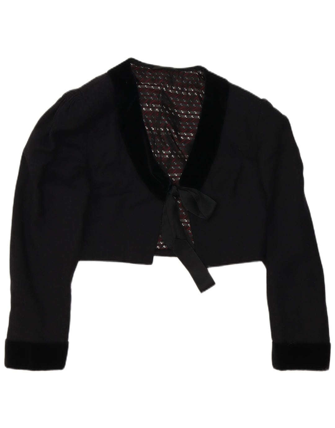 Giacca Bolero corta da donna vintage UK 14 media nera