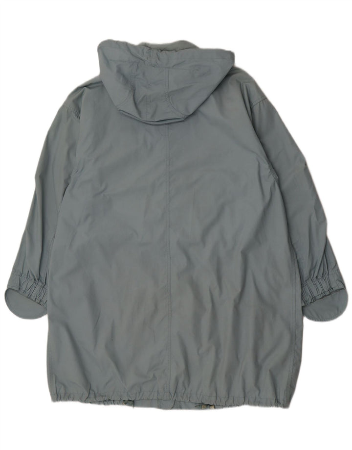 Giacca utilitaria con cappuccio da donna vintage UK 18 XL Blu