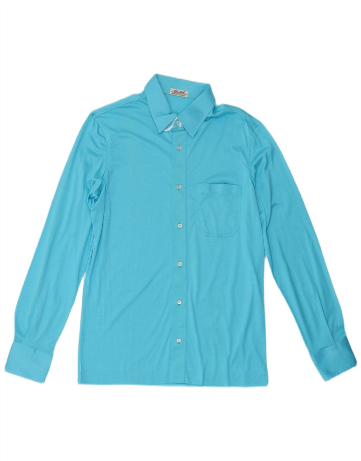 Camicia vintage da uomo piccola blu
