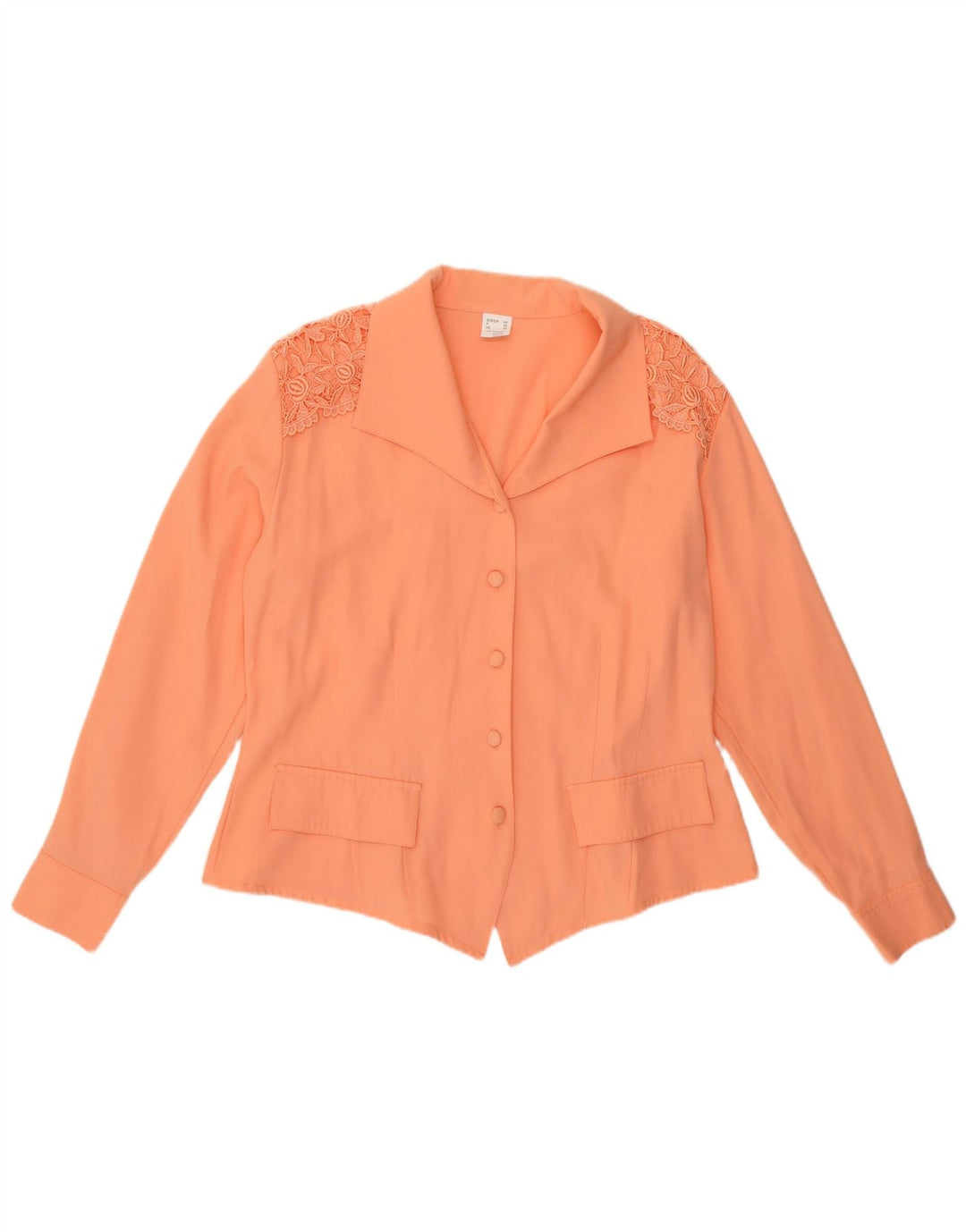 Camicia Donna VINTAGE Blusa IT 48 XL Arancione Viscosa